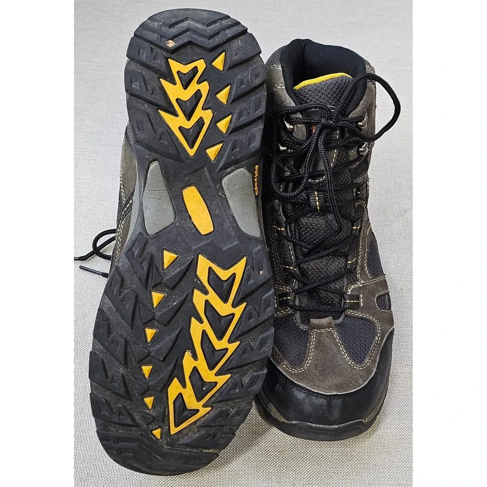 Junction Hiking Boots Mens 11.5 Gray Black Leather Mesh Mid Top Outdoor 341059